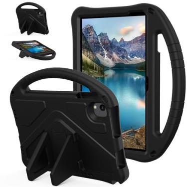 Imagem de YRH Capa para tablet Urao C107 25.7 cm 2024, capa infantil EVA à prova de choque com alça para tablet Urao Android 10,1 polegadas (preto)