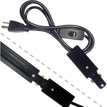 Imagem de Bravsekai Kit De Cabo Alimentação Iluminação Trilho Com Interruptor Dimmer, Conector 4,92 Pés Altura, Adequado Para Sistemas Circuito Único 3 Fios