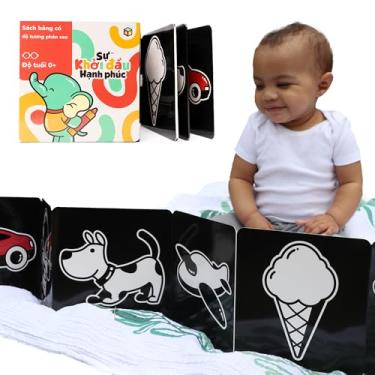 Imagem de Happy Start High Contrast Board Book: Easy to Clean - Hospital Approved - Stands on Its Own - Tummy Time Toys - Black and White High Contrast Baby Toys - Ages 0+ (Vietnamese)