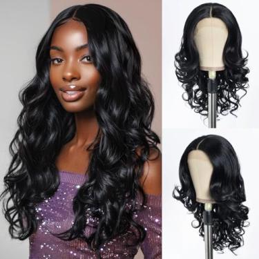 Imagem de Style Icon Peruca sintética de 53,3 cm com renda frontal multicamadas de cachos grandes, parte do meio, peruca afro totalmente fofa