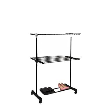 Imagem de Secador De Roupa PortáTil DobráVel De TrêS NíVeis(Todo Preto)