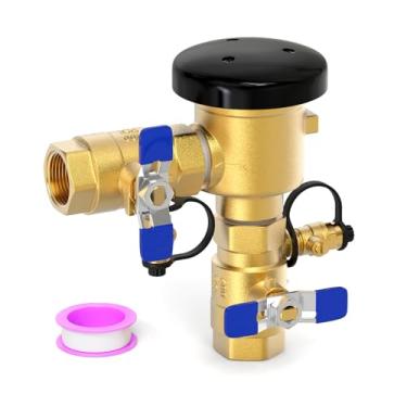 Imagem de MEANLIN MEASURE Conjunto de disjuntor a vácuo de pressão de 2,5 cm, válvula preventiva de refluxo de latão, máx. 400 psi, para sistema de irrigação de gramado e sistemas comerciais de abastecimento de