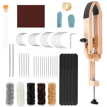 Imagem de Pônei de costura de couro, grampo de cavalo de mesa de mesa, grampo de cavalo de cavalo de costura de couro para couro DIY costurado à mão