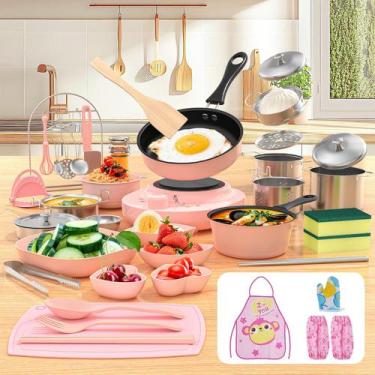 Imagem de Conjunto de cozinha Gotoofun Kid Real Mini Kitchen, 37 peças, 8 a 12 a
