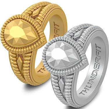 Imagem de ThunderFit Aliança de casamento de silicone feminina como diamante - 4,4 mm ~ 12,4 mm de largura, 2 mm ~ 5,5 mm de espessura, 9.5 - 10 (19.2mm), Silicone, Sem pedra preciosa