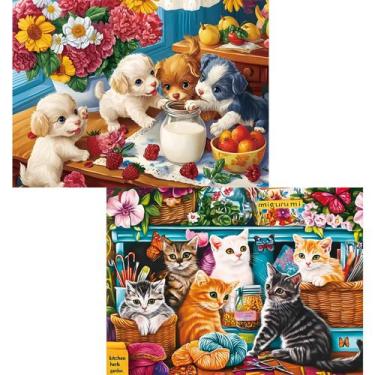 Imagem de Puzzle najiaxiaowu de 300 peças para adultos com cães e gatos fofos