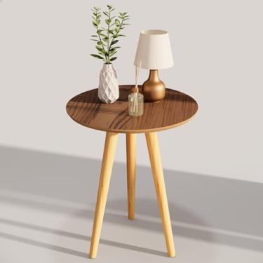 Imagem de Mesinha Lateral Com Pés Em Madeira Etilo Retro Sala E Quarto (Freijó Freijó)