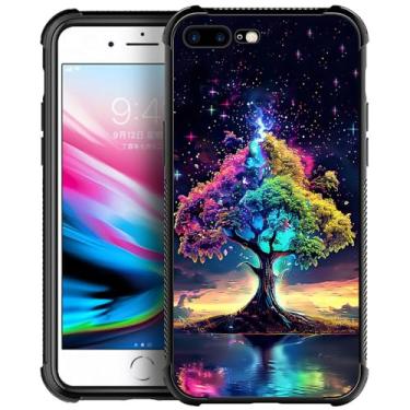 Imagem de DAIZAG Capa compatível com iPhone SE 2022, a árvore brilhante da vida com bordas macias de TPU para iPhone SE 2020, capa protetora de airbag de quatro cantos para iPhone 7/8/SE2/SE3 4,7 polegadas