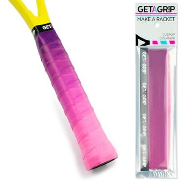 Imagem de Get A Grip - Fita de aderência para raquete de tênis personalizada - Overgrips de tênis antiderrapante/secagem rápida - Aderência de raquete de badminton pré-cortada com fita de acabamento (cascata (3