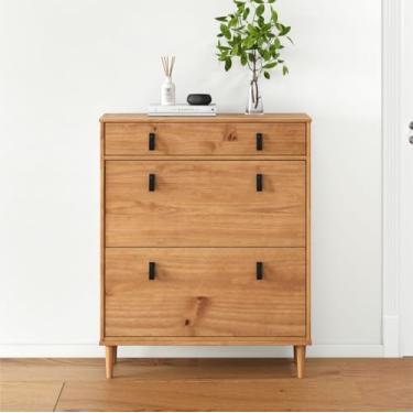 Imagem de IDIMEX Sapateira Vertical Madeira Multiuso 2 Portas 1 Gaveta Mikka Madeirado