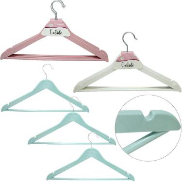 Imagem de Cabide Roupa Acrilico Gancho E Cava 3 Pecas 42X23,5Cm 10Mm