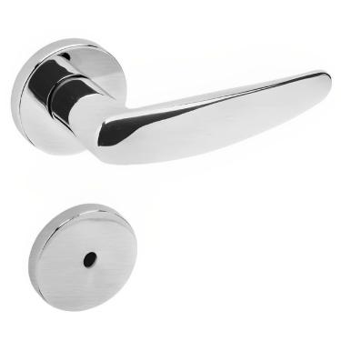 Imagem de Conjunto De Fechadura 515p Em Zamac Para Banheiro St2-55 Roseta 327 De Inox Cromado Ace...