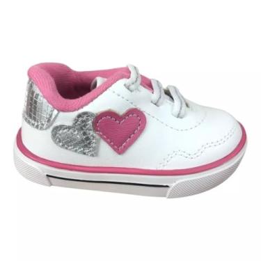 Imagem de Tênis Infantil Menina Molekinha Bebê 2740.201 (Branco/Rosa, BR, Bebê, Numérico, 25)