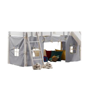 Imagem de Cortina Tenda Alça Para Cama Prime com Escorregador Casatema Cinza