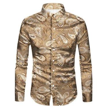 Imagem de Camisa QZH.DUAO SC 124 Silk Like Satin Paisley para homem