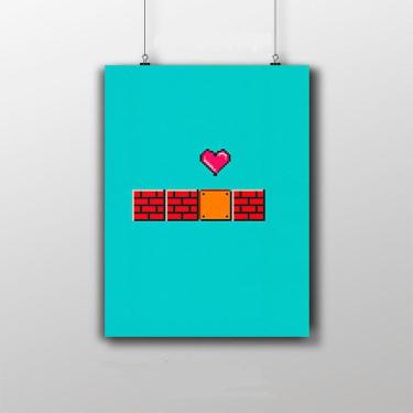 Imagem de Placa Decorativa Blocos Do Super Mario Game Poster