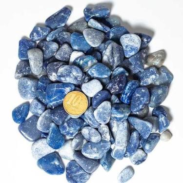 Imagem de 1 Kg de Quartzo Azul Celeste Rolado - Pedra Natural de 10 a 20mm - Cla
