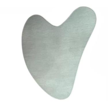 Imagem de Guasha Com Estojo Placa Massagem Raspagem Fisioterapia Raspador Gua Sha Drenagem Anti-idade Inox
