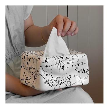 Imagem de Porta-lenços de papel higiênico de cerâmica quadrada para mesa de cabeceira (branco)