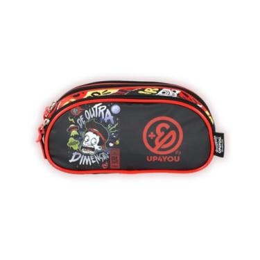 Imagem de Estojo Enaldinho Triplo Youtuber Infantil Meninos Escolar, Cor Preta