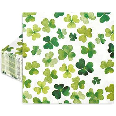 Imagem de AnyDesign Pacote com 80 guardanapos para o dia de São Patrício, 16,5 x 16,5 cm, guardanapos de mão para jantar e jantar descartáveis, guardanapos de papel para almoço de fim de ano
