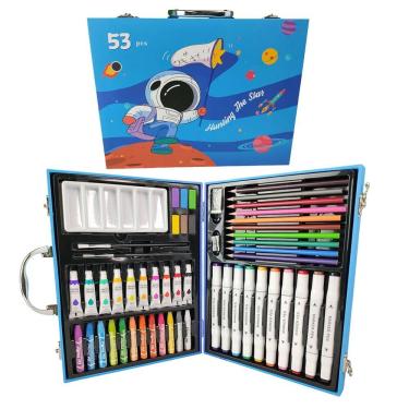 Imagem de Maleta de Pintura Infantil Criança Estojo 53 Peças Canetinha