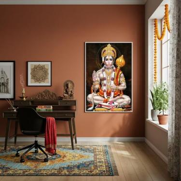 Imagem de Quadro Decorativo Hanuman O Deus Macaco Hindu - 70x50cm - Quadros On-l