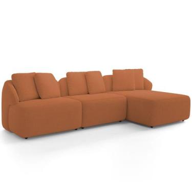 Imagem de Sofá 3 Lugares com Chaise Direito Sala Living 254cm Arlo F04 Bouclê Te