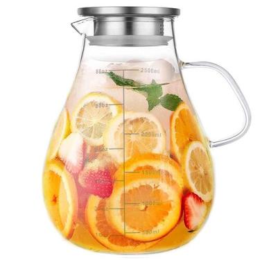Imagem de Jarra de vidro Liuruiyu 2500mL com tampa, linha de escala precisa