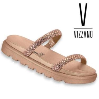 Imagem de Sandalia Papete Vizzano Original Rasteira Flat Strass Slide-Feminino