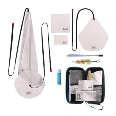 Imagem de Imelod Kit de limpeza de saxofone com capa para clarinete alto tenor e outros equipamentos de vento e madeira, incluindo pano de limpeza de saxofone (4 peças), escova para bocal (cinza escuro)