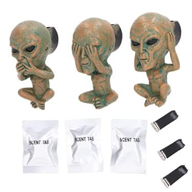 Imagem de HEEPDD Secue de Ar, Clipes de Ventilação de Ar de 3 Peças de, Forma Alienígena Removível Resina Rotativa Car Smil Sfrigurener para Decoração de Ventão de Ventilim Nan Nan