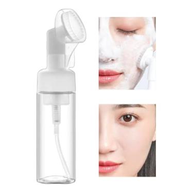 Imagem de Kit 2 Frascos Pump Espumador 120ml com Escova de Silicone – Frasco Recarregável para Skincare e Limpeza Facial Profunda, Pele Macia e Radiante