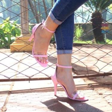 Imagem de Sandália Zhaceci Salto alto transparência Rose-Feminino