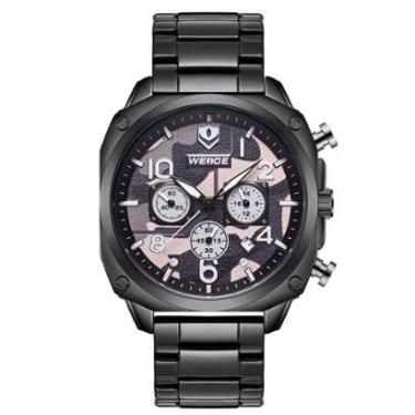 Imagem de Relógio Masculino Weide Analógico WD009B Preto e Camuflado-Masculino