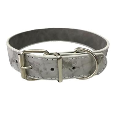 Imagem de Coleira Ajustável Resistente para Cachorro Grande Médio Porte Confortável Pet Cão (Cinza)