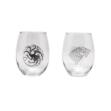 Imagem de Game of Thrones Conjunto de taças de vinho colecionáveis (House Stark & House Targaryen)