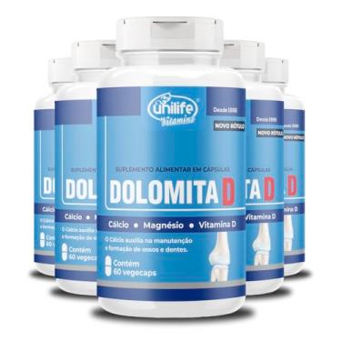 Imagem de Kit 5 Dolomita com Vitamina D 60 cápsulas Unilife