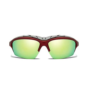 Imagem de Efashion Óculos de sol esportivos para homens e mulheres óculos de sol polarizados para ciclismo 100% bloqueio UV, Vermelho, Medium