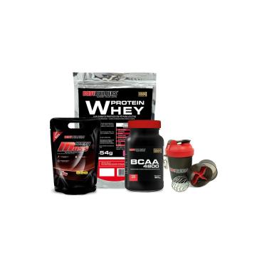 Imagem de Kit Waxy Mass 3 Kg + Whey Protein 454 G + BCAA 4800 120 Cáps + Coqueteleira - Bodybuilders-Unissex