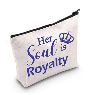 Imagem de Royal Queen Group Gifts Her Soul is Royalty Bolsa de maquiagem feminina Power Travel Bruches Bolsa com zíper, Her Soul