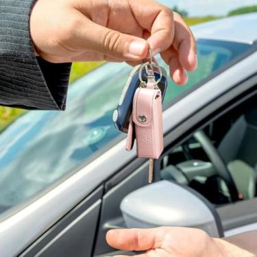 Imagem de 1 porta-chaves, bolsa de batom, mini de couro PU, bolsa de brilho labial, multifuncional, portátil, suporte de batom para meninas, rosa, 3.54 x 2.36 x 1.18 inches, Pequeno