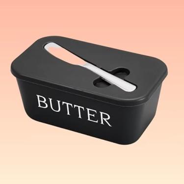 Imagem de Manteiga com tampa grande para bancada, caixa de manteiga com faca, grande capacidade de grau alimentício PP