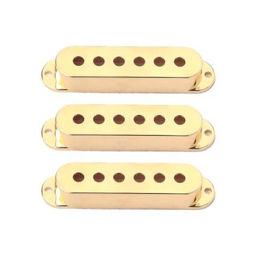 Imagem de DIAO79NI Conjunto de capas de captador de bobina única para guitarra Stratocaster de plástico profissional de 48/48/48 mm (dourado)