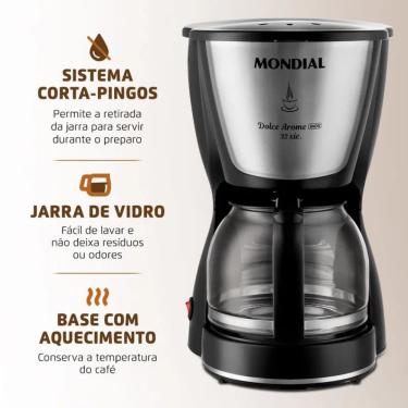 Imagem de Cafeteira 800W MONDIAL C-32-32X 32 Xic Prt Inox 110V