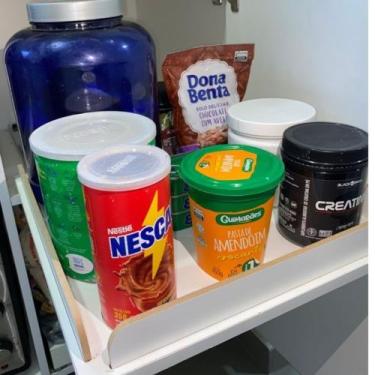 Imagem de Prateleira com Borda Telescópica  Organizador Deslizante para Armário 