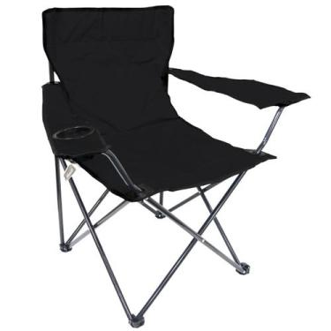 Imagem de Cadeira Banco Banqueta Pesca Camping Praia com Apoio de Braço e Porta 