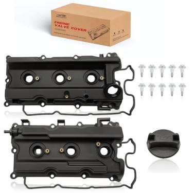 Imagem de GraceGalaxy Tampas de válvula de motor para Nissan Frontier Xterra Pathfinder, kit de tampa do motor com parafuso e tampa e junta de substituição 13264-EA210 13264-EA200 (esquerda e direita)