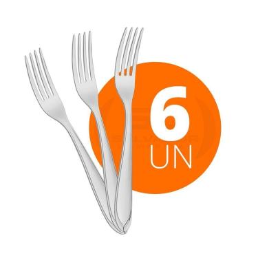 Imagem de Kit - 6 Garfos De Mesa Luxo Laguna Em Aço Inox Gitop - Tramontina