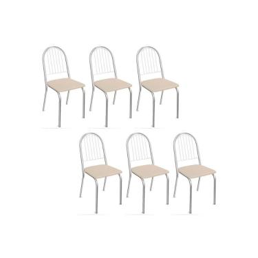 Imagem de Cadeira Sala De Jantar Noruega 2c077 Kit 6 Un Cromada-nude 16 - Kappesberg